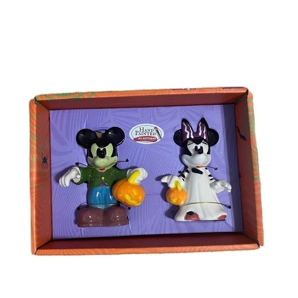 Disney Mickey Minnie Mouse Salt Pepper Shaker NEW Halloween Frankenstein Bride